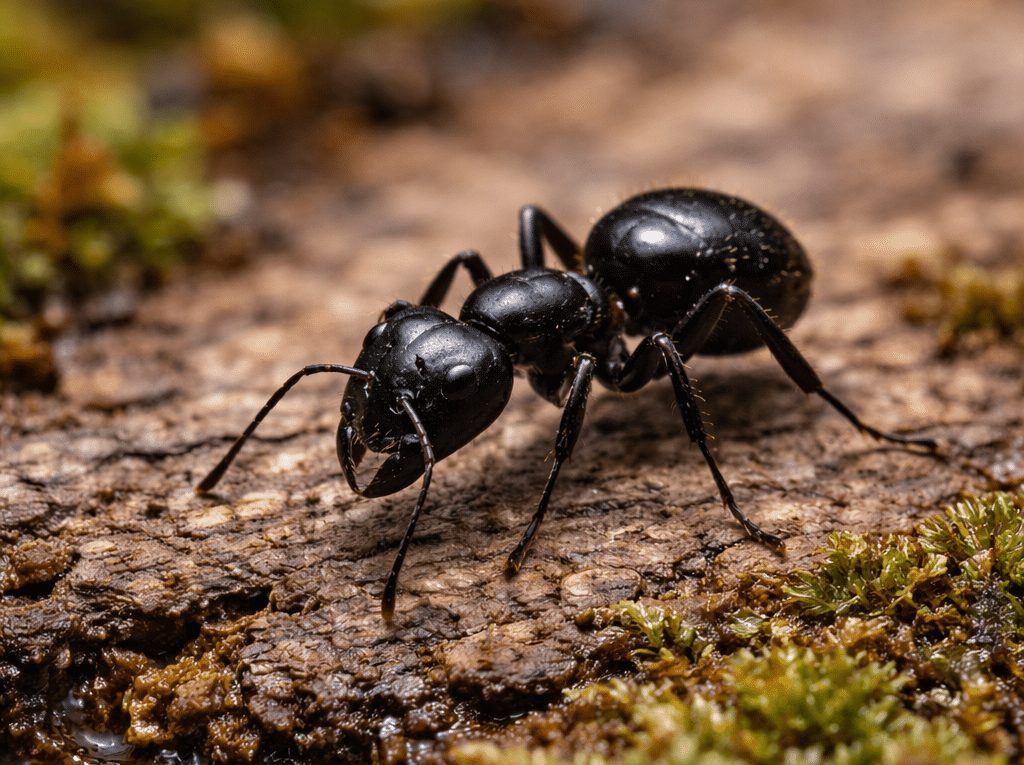 Glänzendschwarze Holzameise
